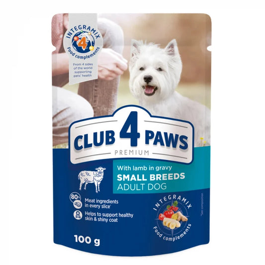 Club 4 Paws Hrana umeda caini talie mica - cu Miel in sos, set 24*100g